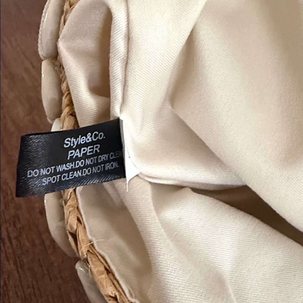 Style & Co shell straw tote bag - Picture 5 of 12
